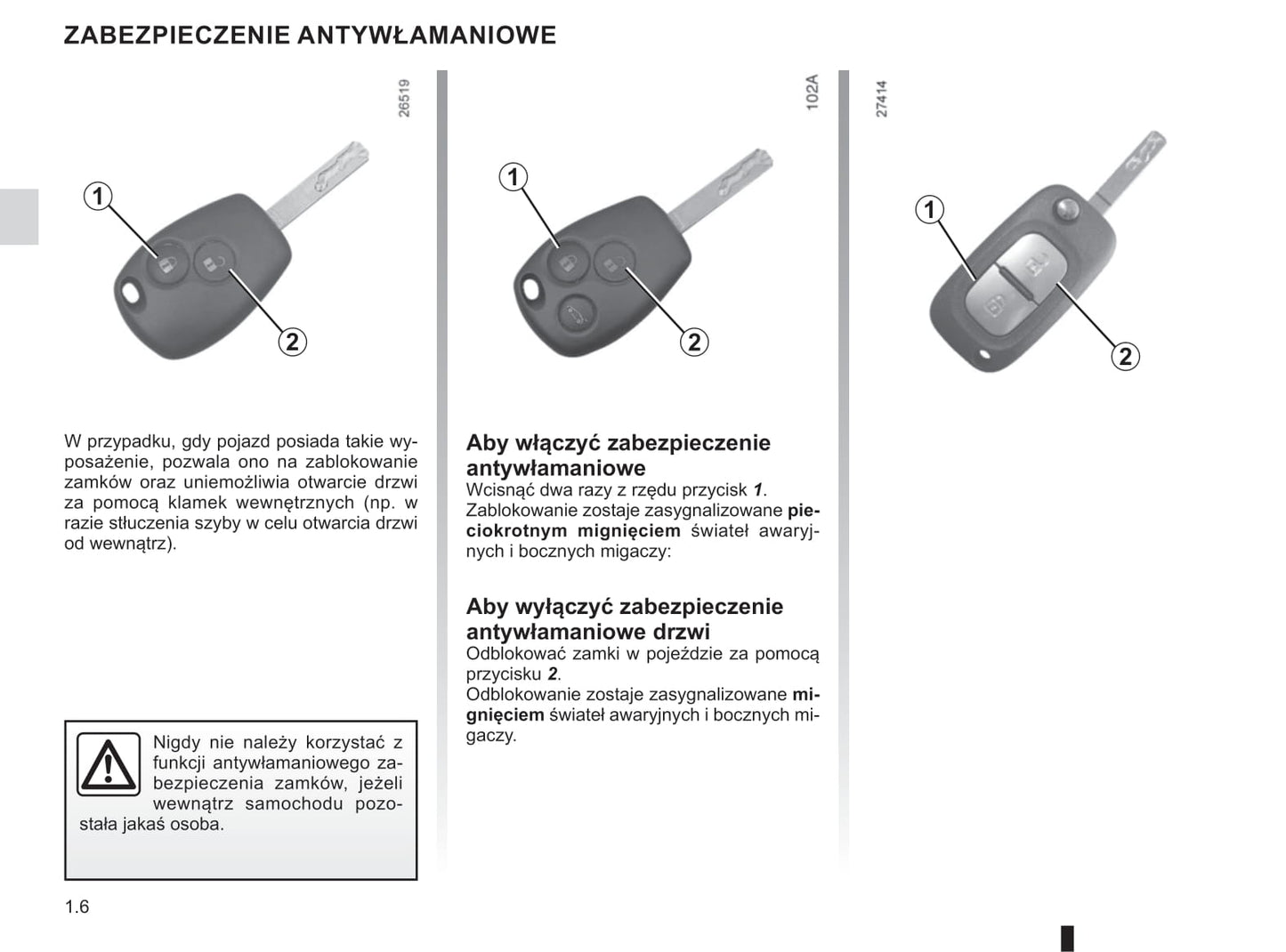 2019-2020 Renault Kangoo Owner's Manual | Polish