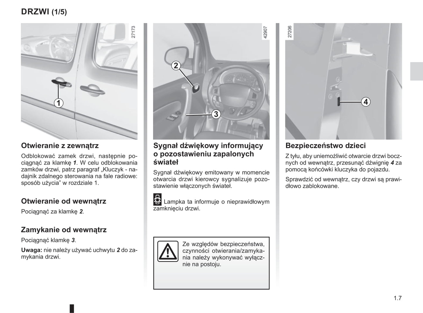 2019-2020 Renault Kangoo Owner's Manual | Polish