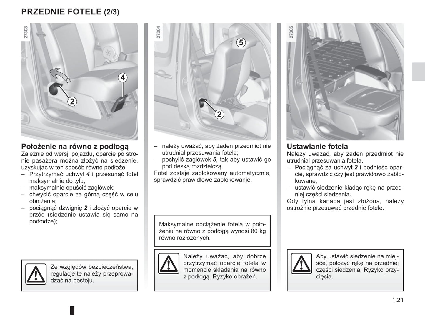 2019-2020 Renault Kangoo Owner's Manual | Polish