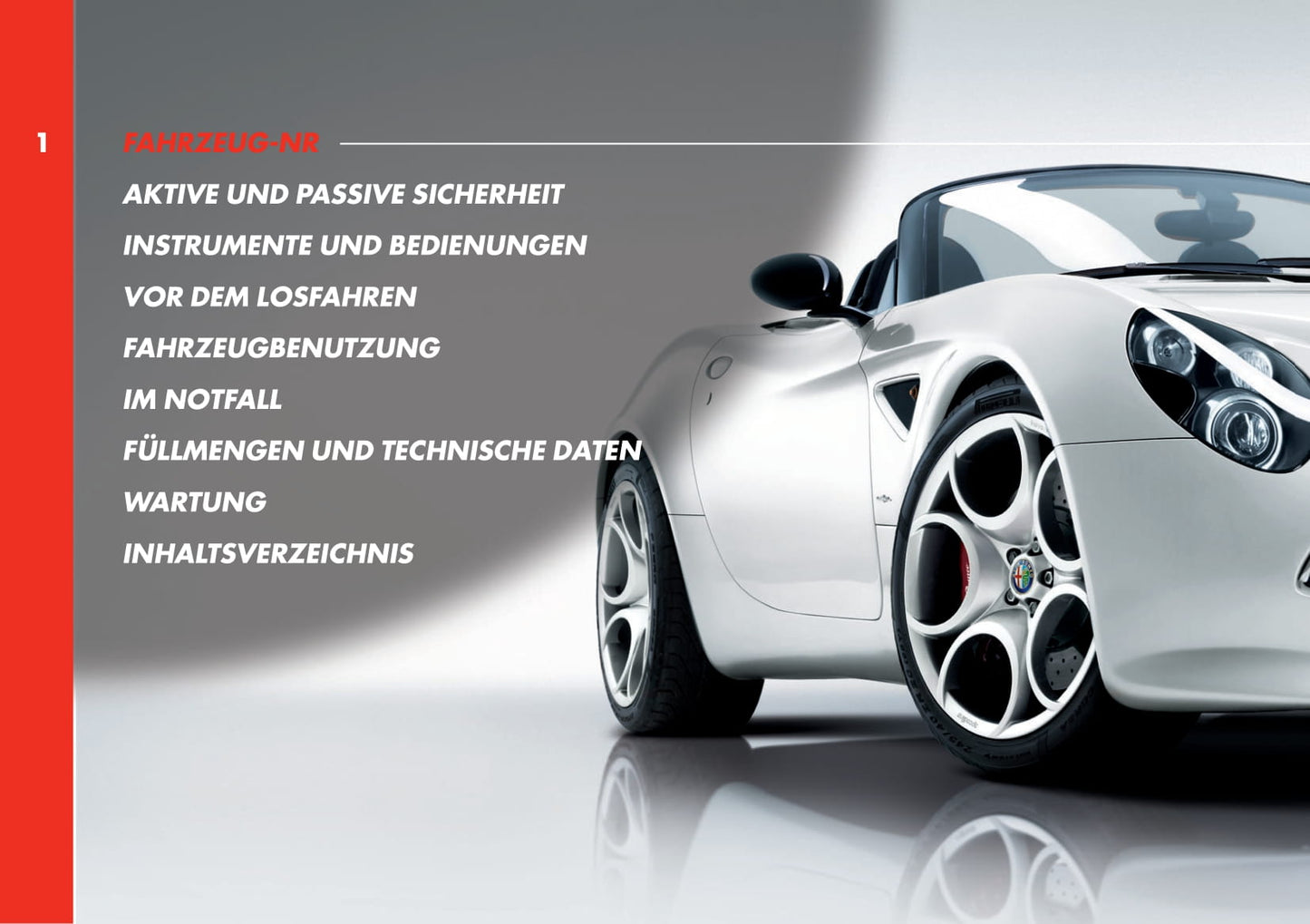 2010 Alfa Romeo 8C Gebruikershandleiding | Duits