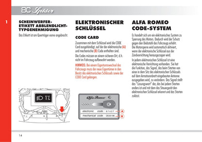 2010 Alfa Romeo 8C Gebruikershandleiding | Duits