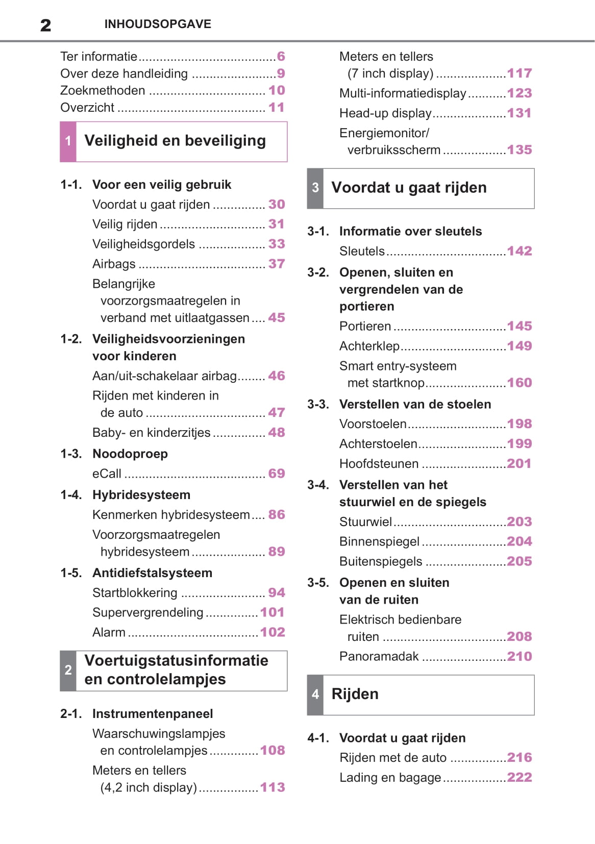 2019-2020 Toyota Corolla Owner's Manual | Dutch