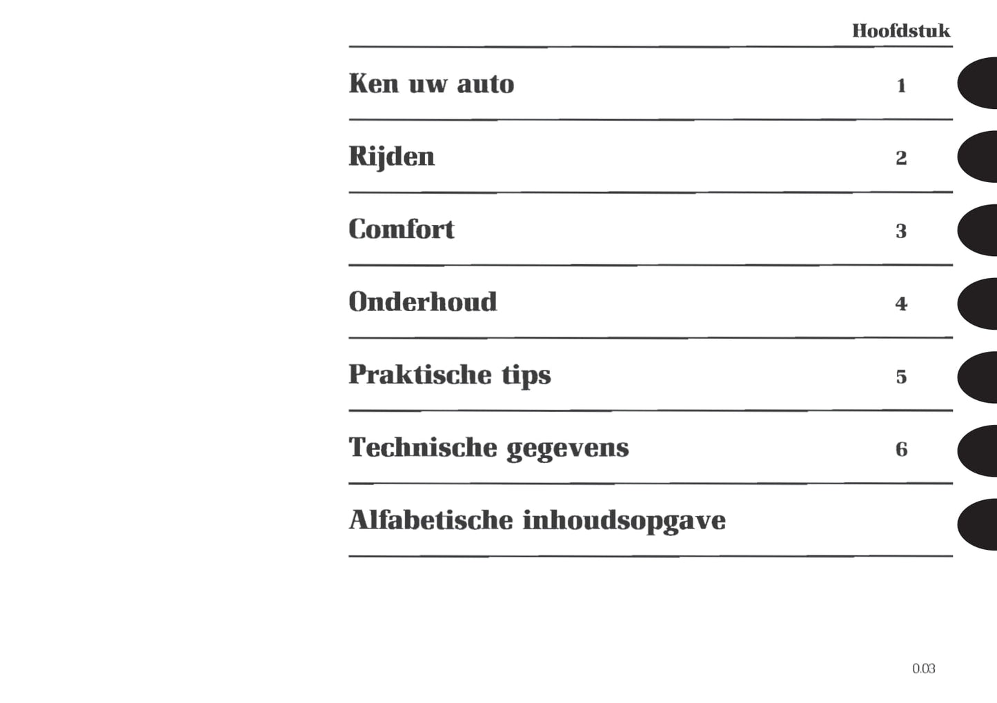 1998-1999 Renault Trafic Owner's Manual | Dutch