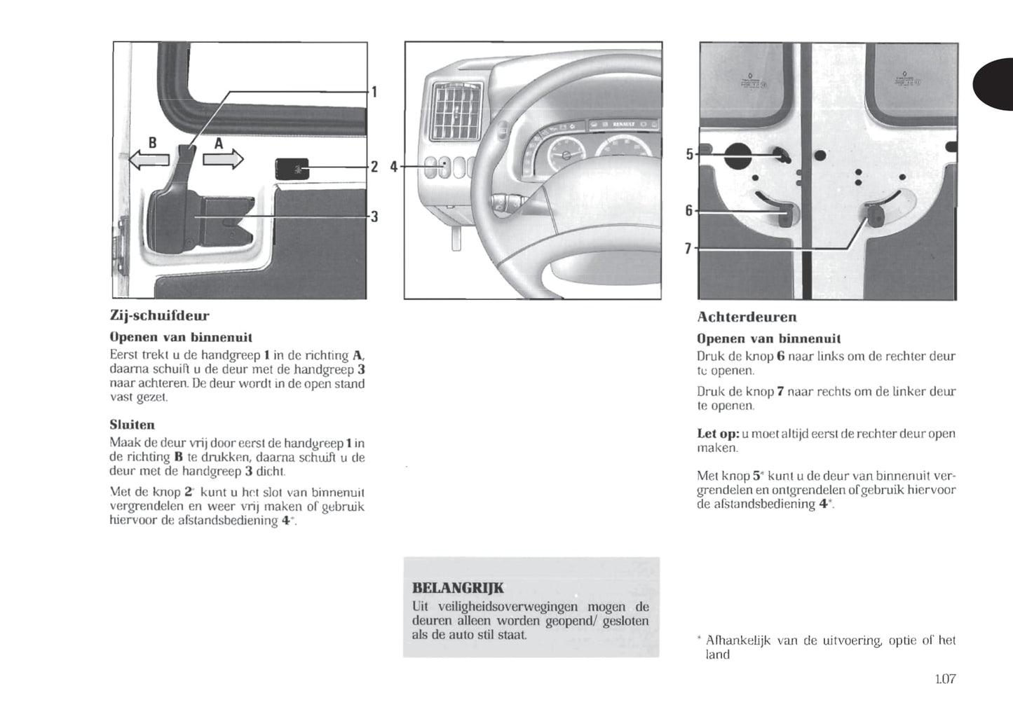 1998-1999 Renault Trafic Owner's Manual | Dutch