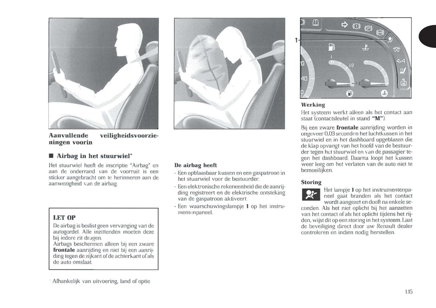 1998-1999 Renault Trafic Owner's Manual | Dutch