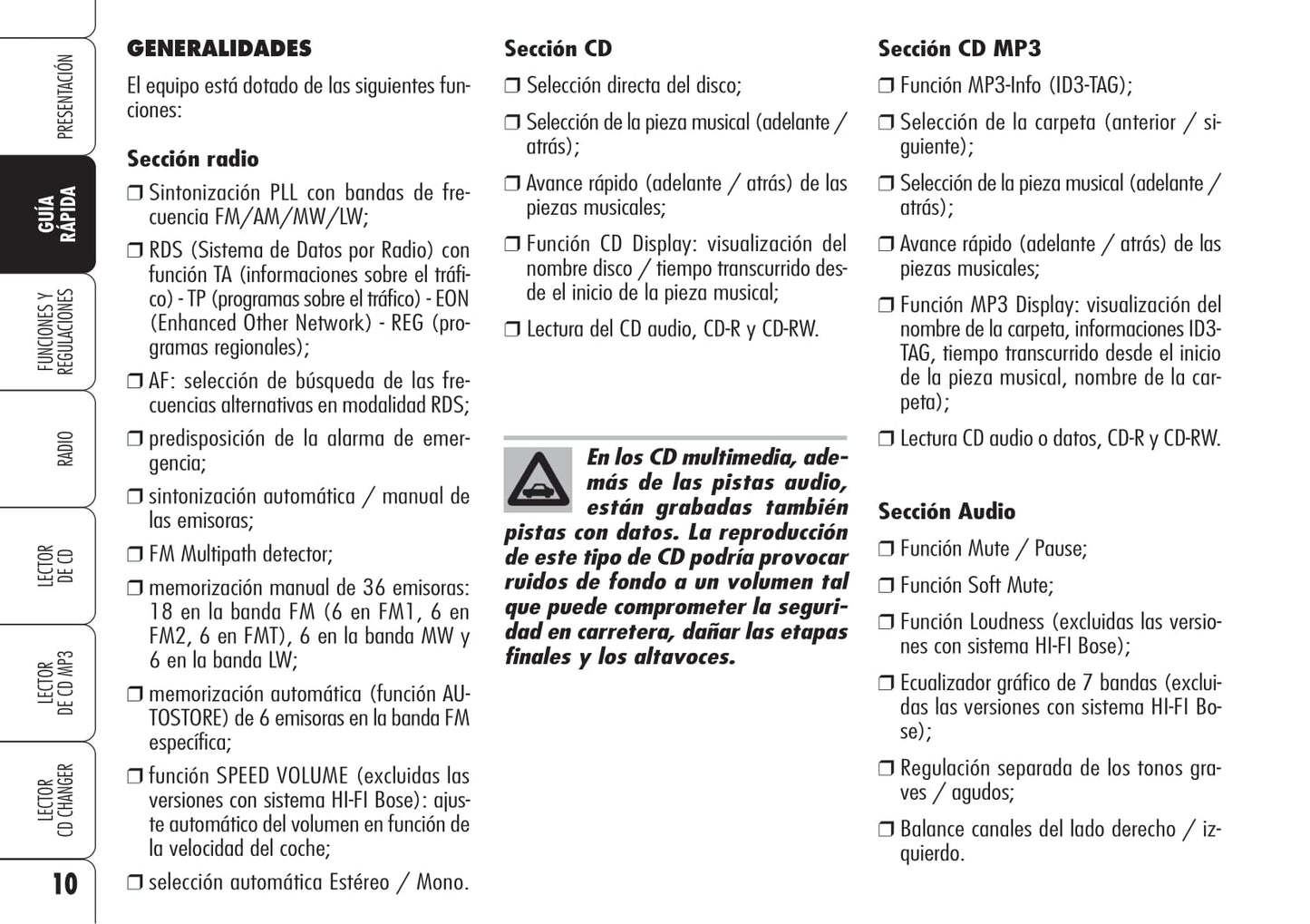 Alfa Romeo Autorradio Instrucciones 2007 - 2009