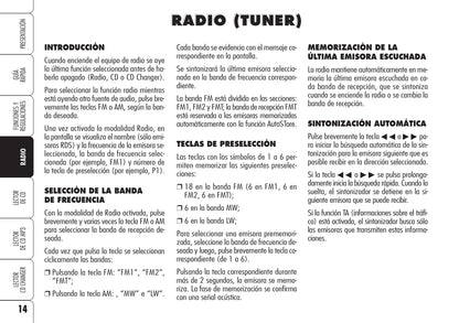 Alfa Romeo Autorradio Instrucciones 2007 - 2009