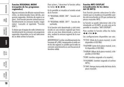 Alfa Romeo Autorradio Instrucciones 2007 - 2009