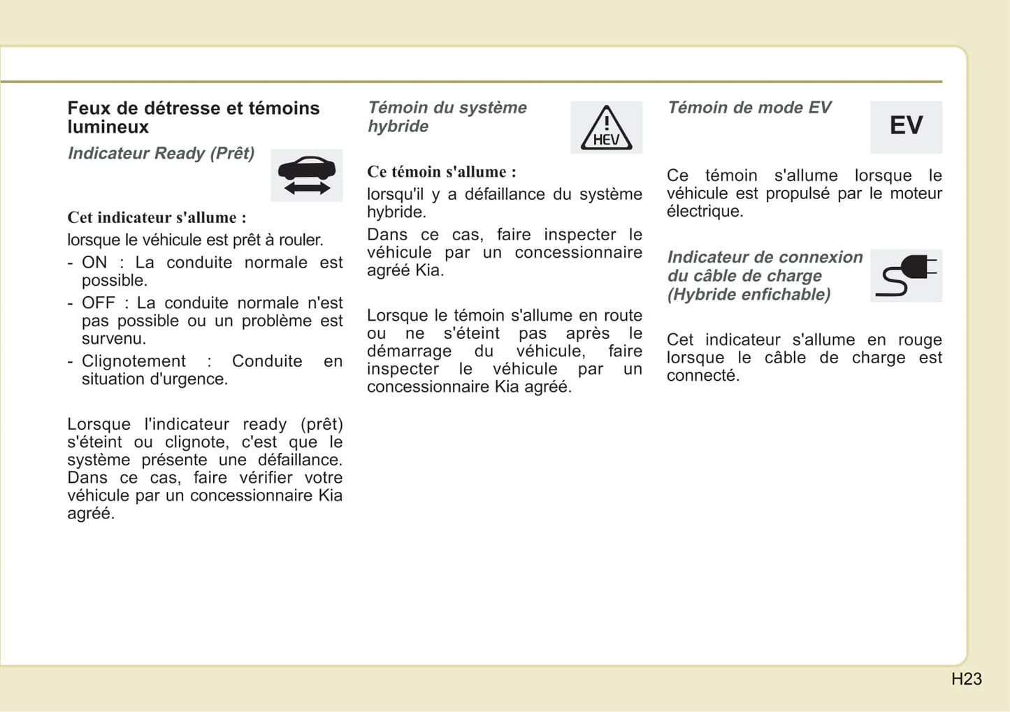 2018 Kia Optima Hybrid/Optima Plug-in Hybrid Owner's Manual | French