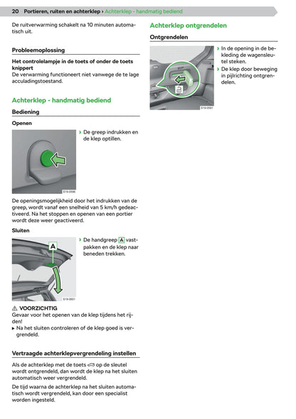 2019-2020 Skoda Citigo Bedienungsanleitung | Niederländisch