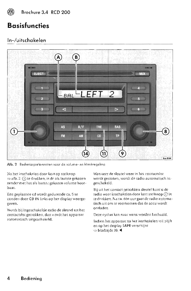 Volkswagen Radio RCD 200 Handleiding 2005