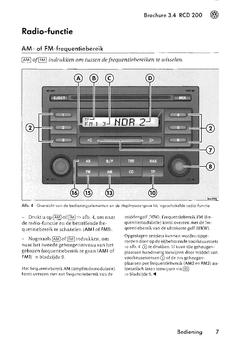 Volkswagen Radio RCD 200 Handleiding 2005