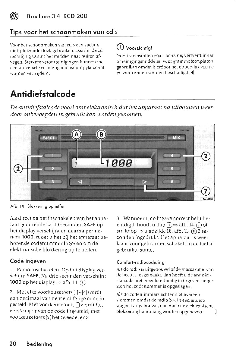 Volkswagen Radio RCD 200 Handleiding 2005