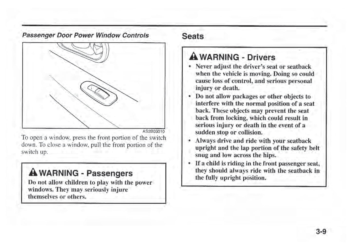 2001 Kia Sephia Owner's Manual | English