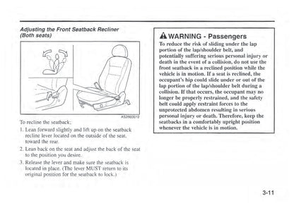 2001 Kia Sephia Owner's Manual | English