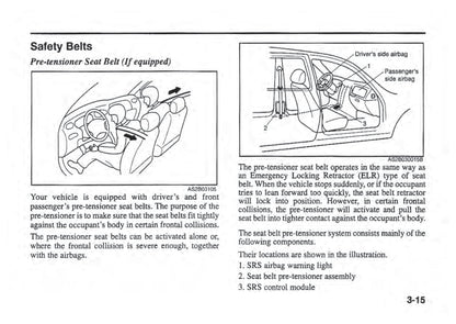 2001 Kia Sephia Owner's Manual | English