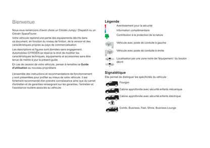 2018-2020 Citroën Jumpy/Dispatch/SpaceTourer Owner's Manual | French