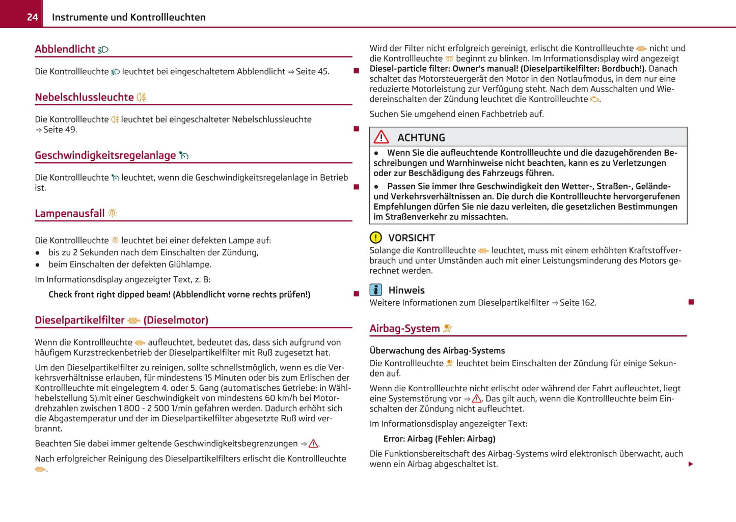 2011-2012 Skoda Octavia Owner's Manual | German