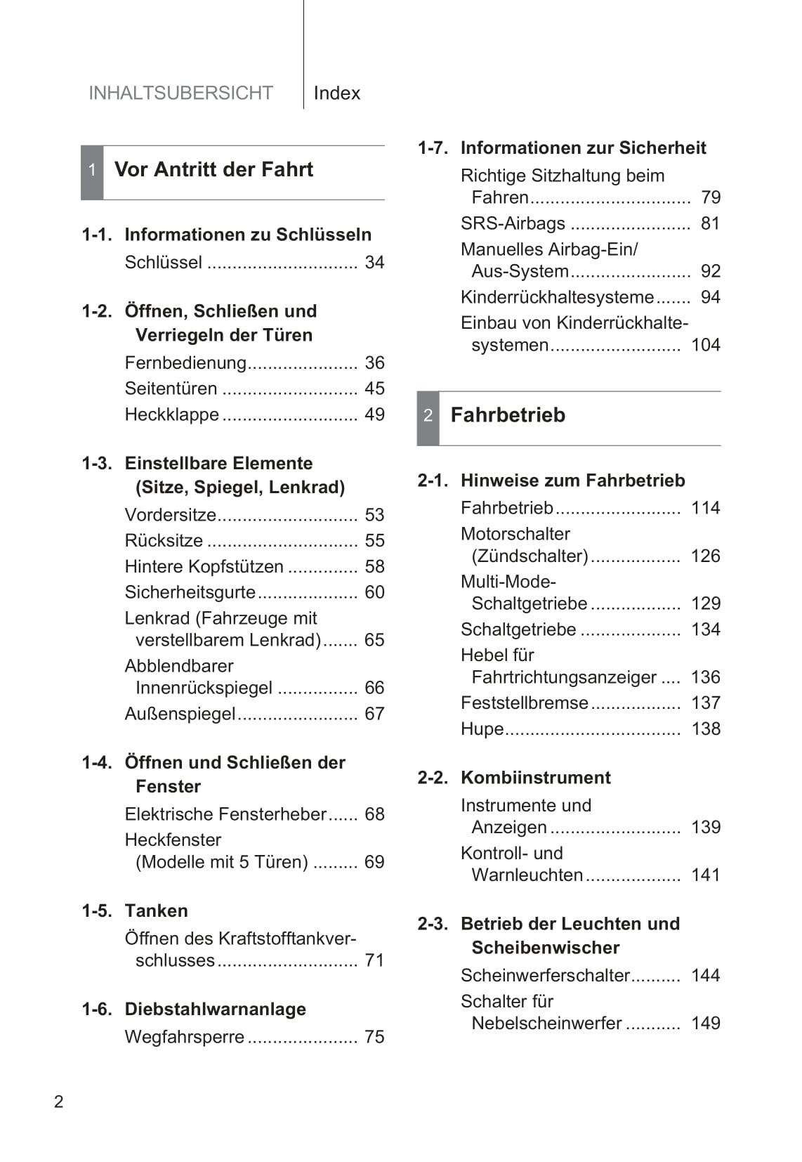 2013-2014 Toyota Aygo Owner's Manual | German