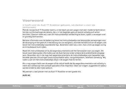 2008-2014 Audi TT Gebruikershandleiding | Nederlands