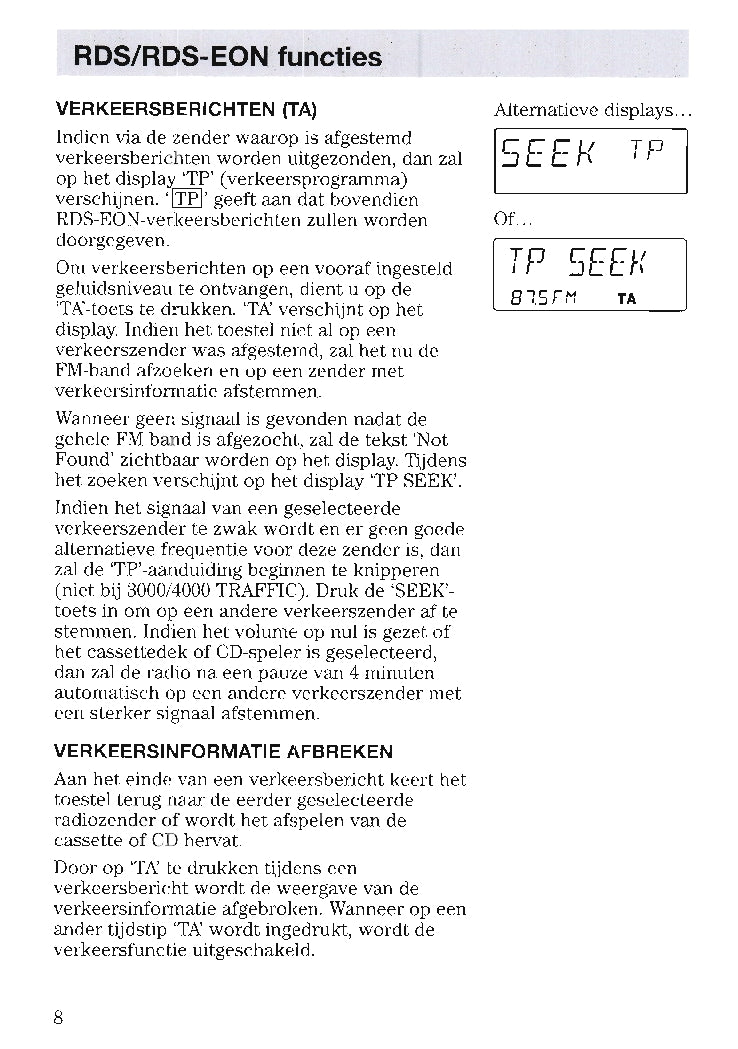 Ford Audio Handleiding 1996