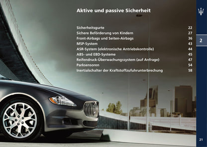 2008-2013 Maserati Quattroporte Bedienungsanleitung | Deutsch