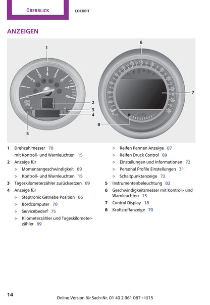 2010-2015 Mini Countryman/Paceman Bedienungsanleitung | Deutsch