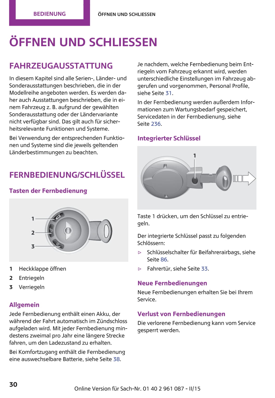 2010-2015 Mini Countryman/Paceman Bedienungsanleitung | Deutsch