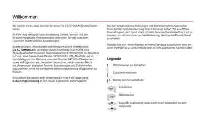 2019-2020 DS Automobiles DS 3 Crossback/DS 3 Crossback E-Tense Owner's Manual | German