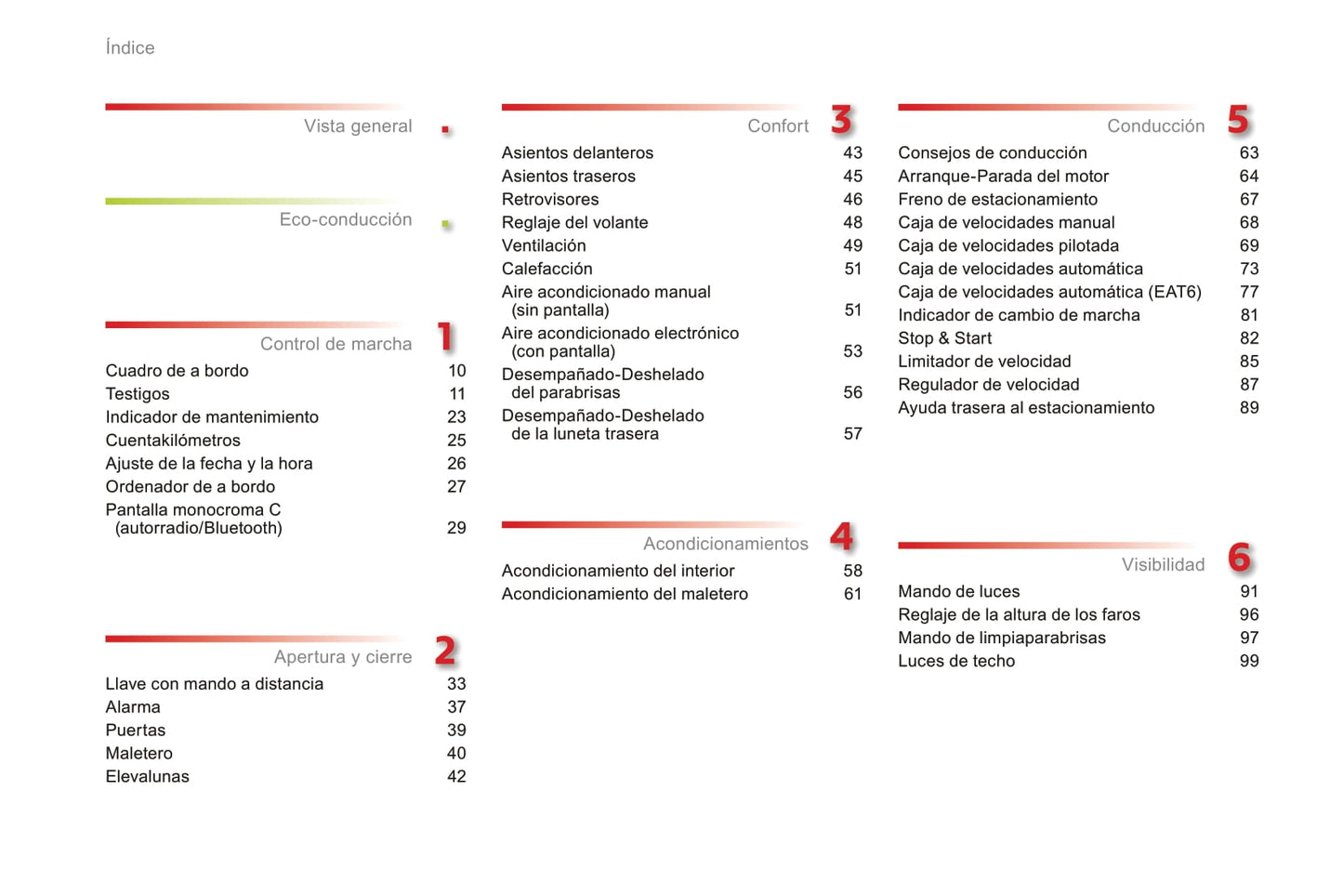 2016-2017 Citroën C-Elysée Owner's Manual | Spanish