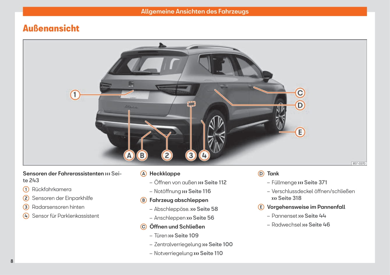 2020-2023 Seat Ateca Bedienungsanleitung | Deutsch