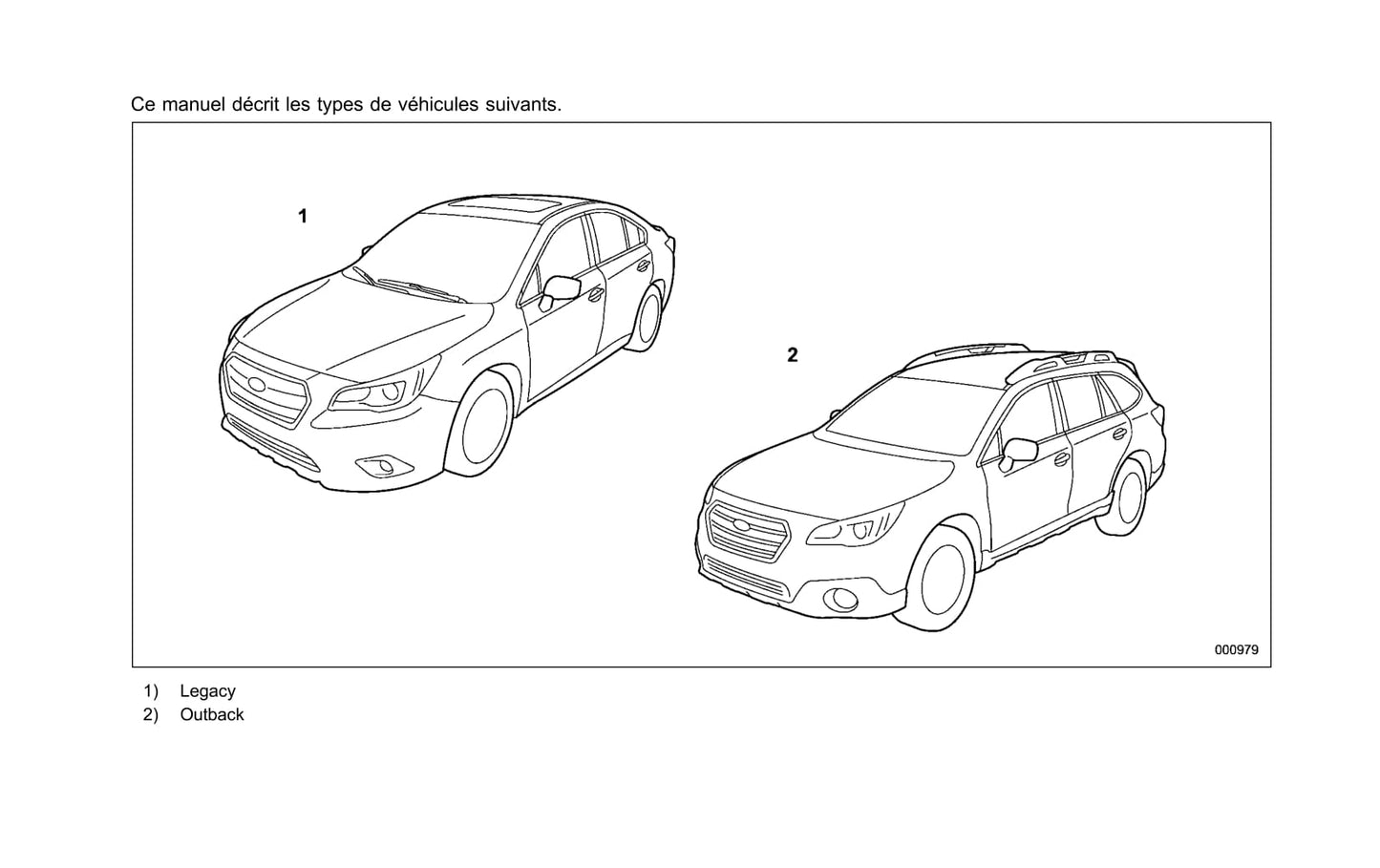 2017 Subaru Legacy/Outback Owner's Manual | French