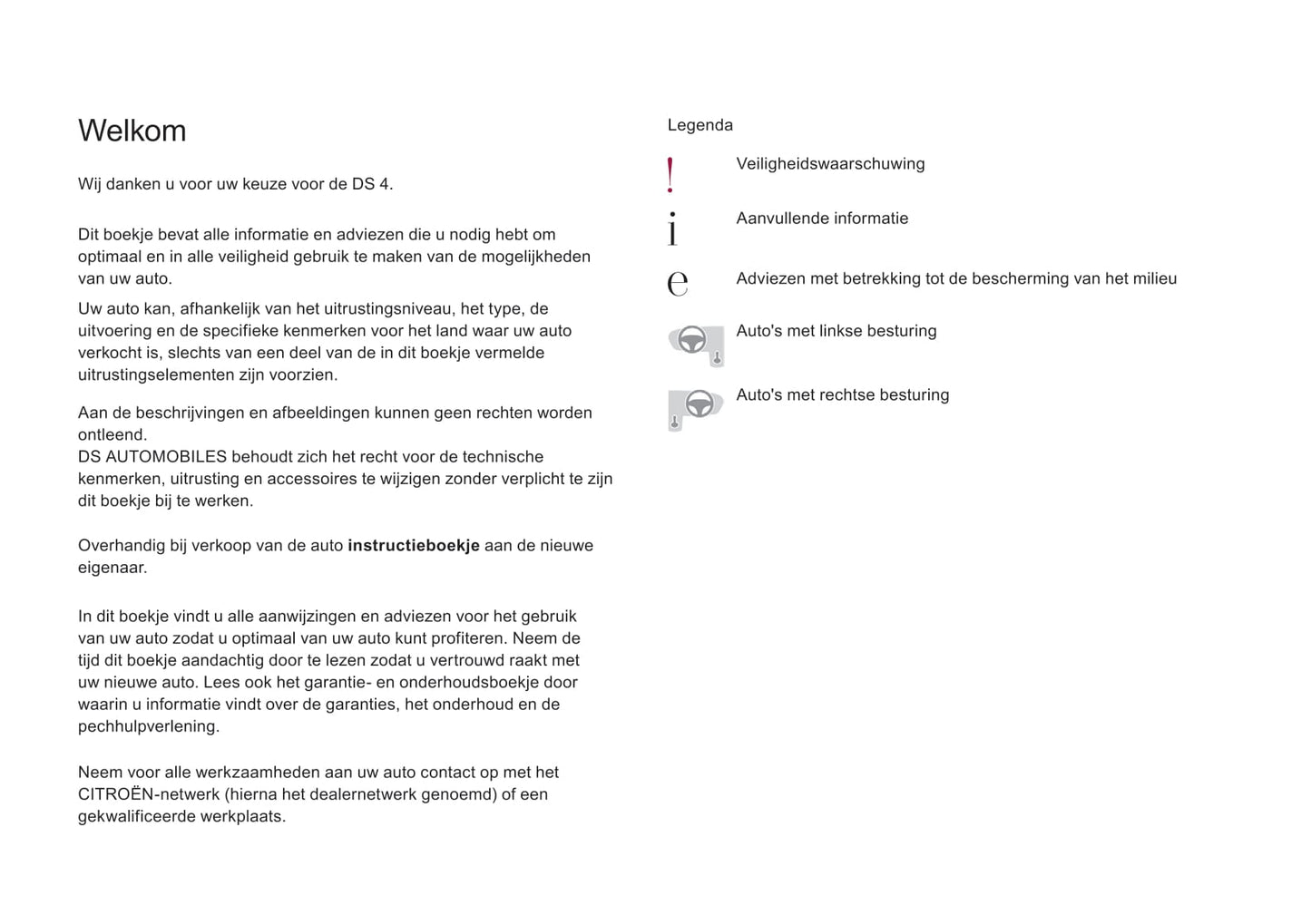 2017-2018 DS Automobiles DS 4 Gebruikershandleiding | Nederlands