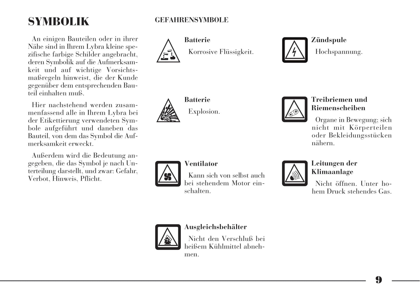 2001-2005 Lancia Lybra Gebruikershandleiding | Duits