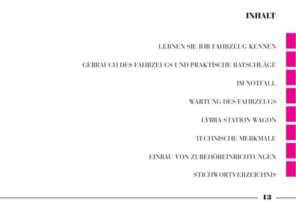 2001-2005 Lancia Lybra Gebruikershandleiding | Duits