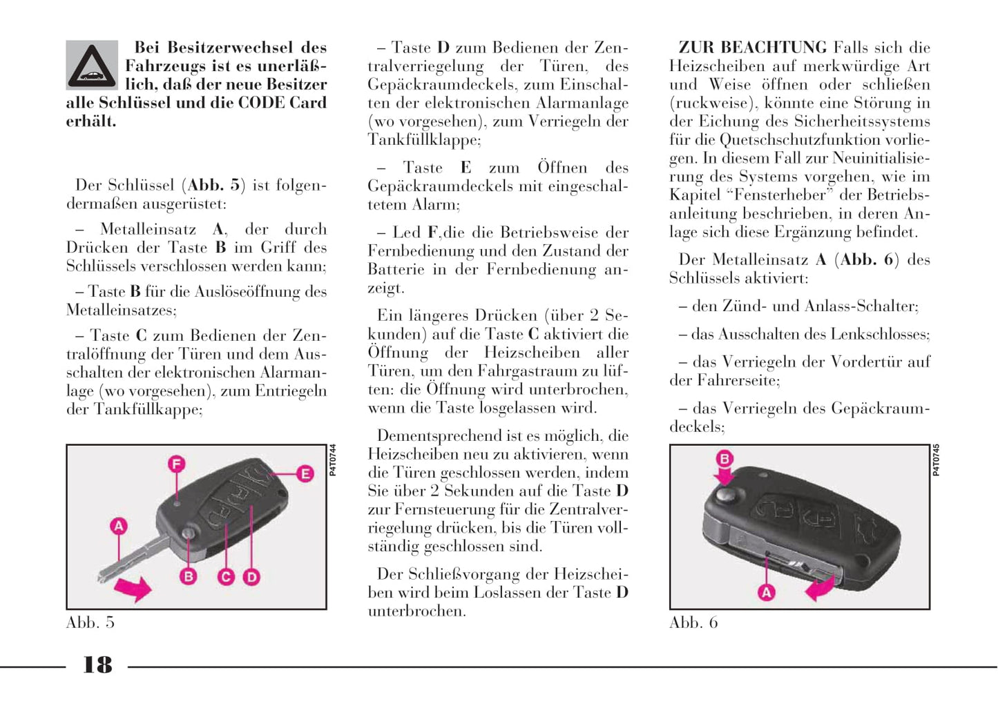 2001-2005 Lancia Lybra Gebruikershandleiding | Duits