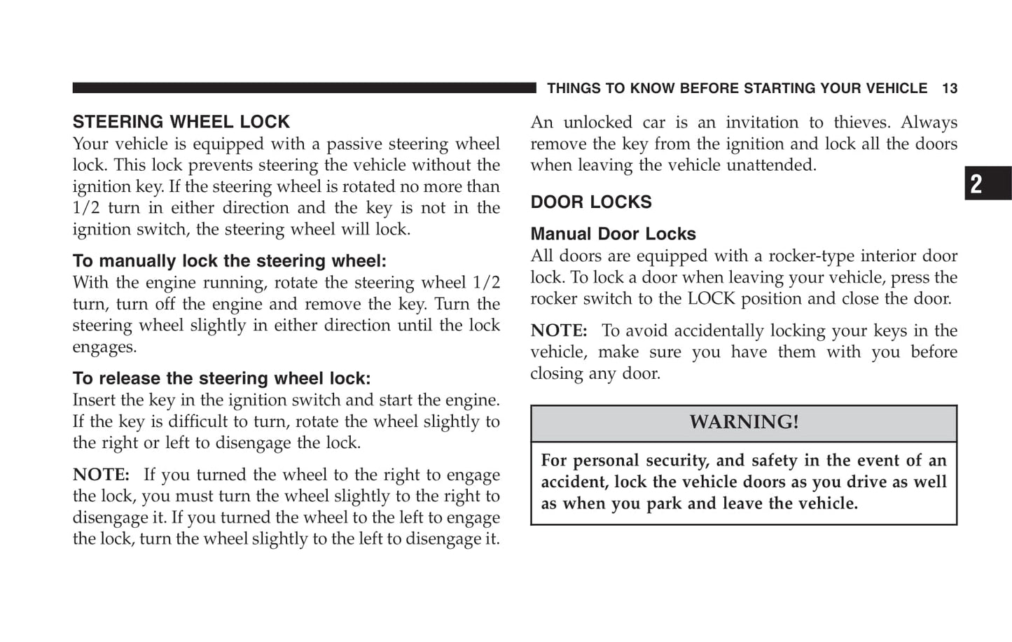 2005 Dodge Neon SRT-4 Owner's Manual | English