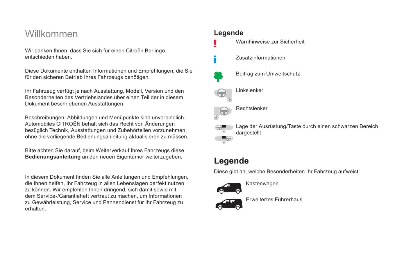 2018-2019 Citroën Berlingo Van Bedienungsanleitung | Deutsch