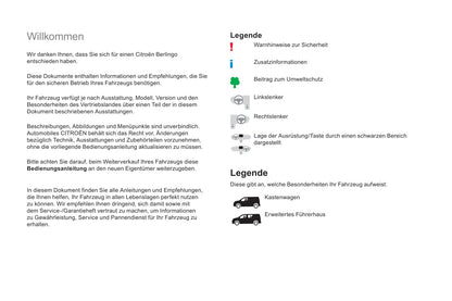 2018-2019 Citroën Berlingo Van Bedienungsanleitung | Deutsch