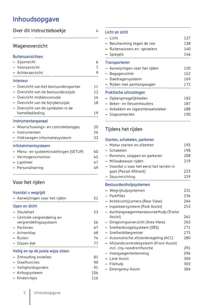 2014-2019 Volkswagen Passat Owner's Manual | Dutch