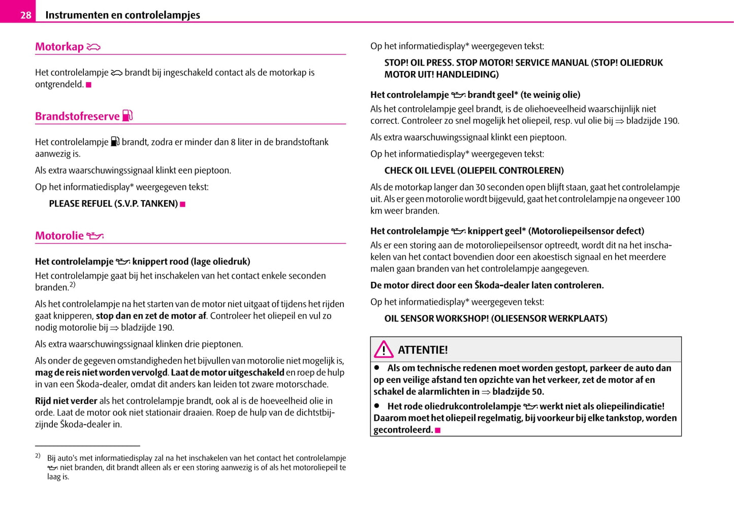 2007-2008 Skoda Superb Owner's Manual | Dutch