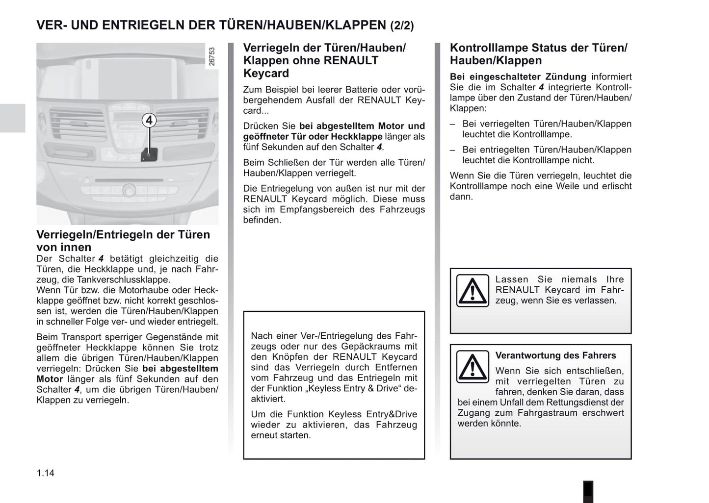 2012-2013 Renault Laguna Owner's Manual | German