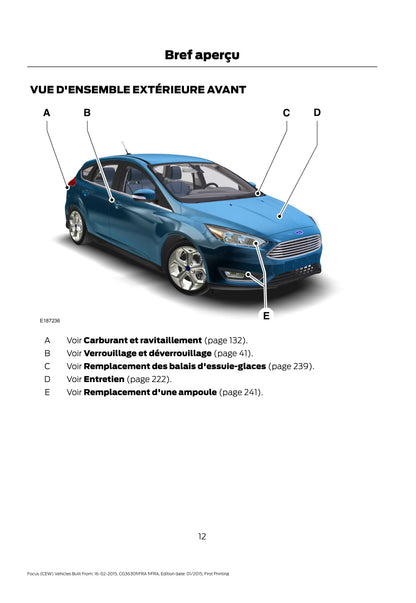 2015 Ford Focus Gebruikershandleiding | Frans