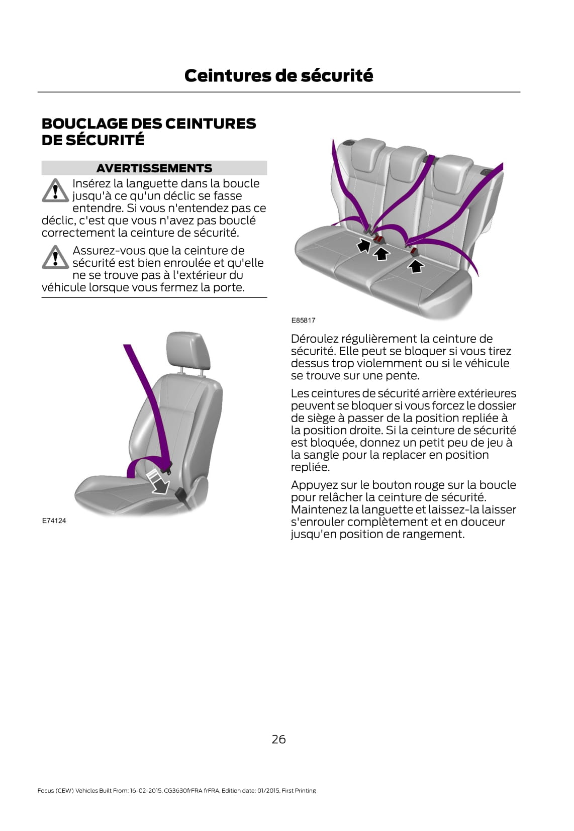 2015 Ford Focus Gebruikershandleiding | Frans