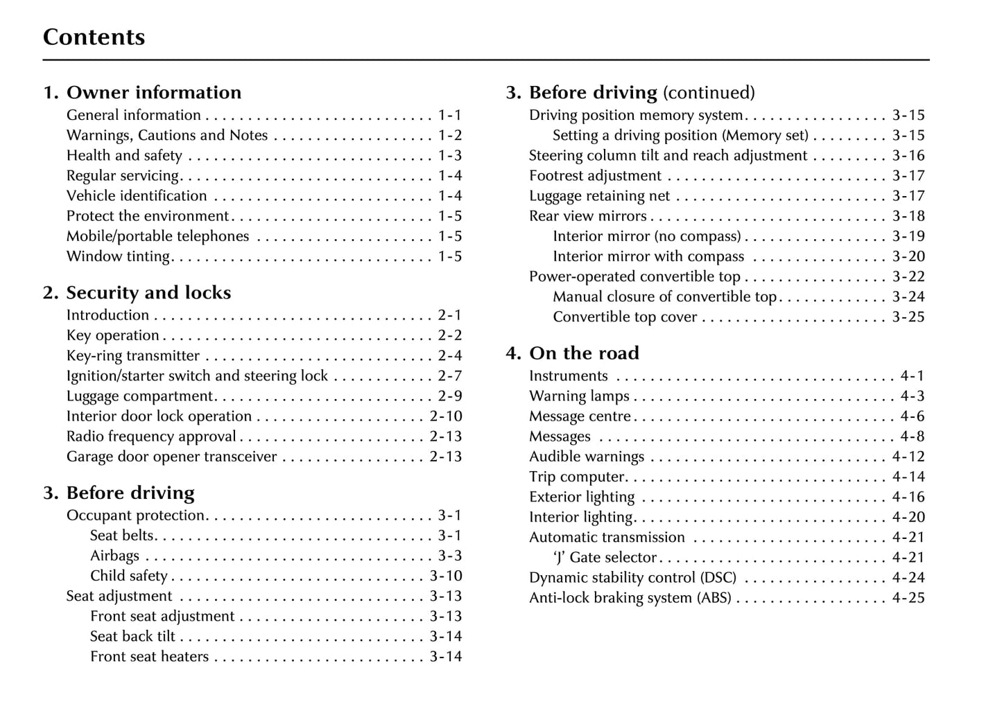 2002-2003 Jaguar XK Owner's Manual | English