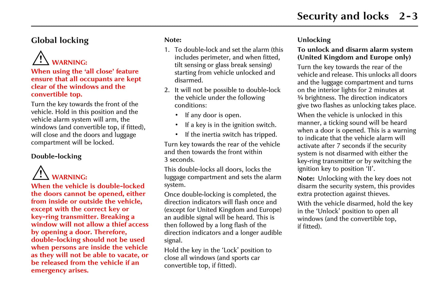 2002-2003 Jaguar XK Owner's Manual | English