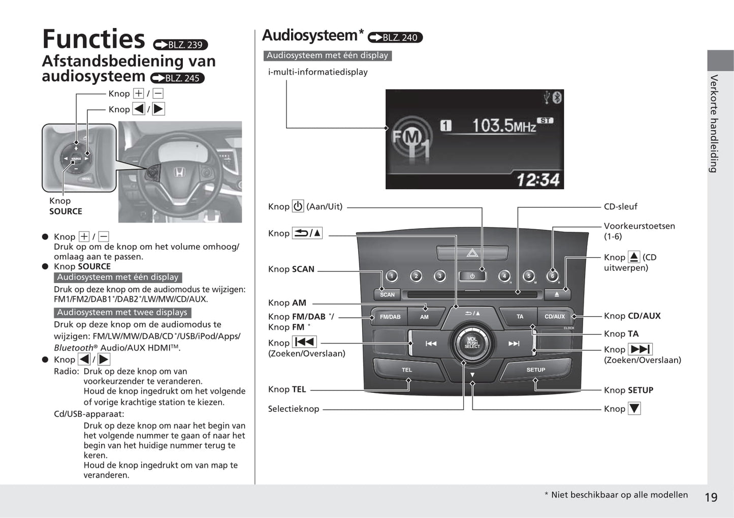 2017-2018 Honda CR-V Owner's Manual | Dutch