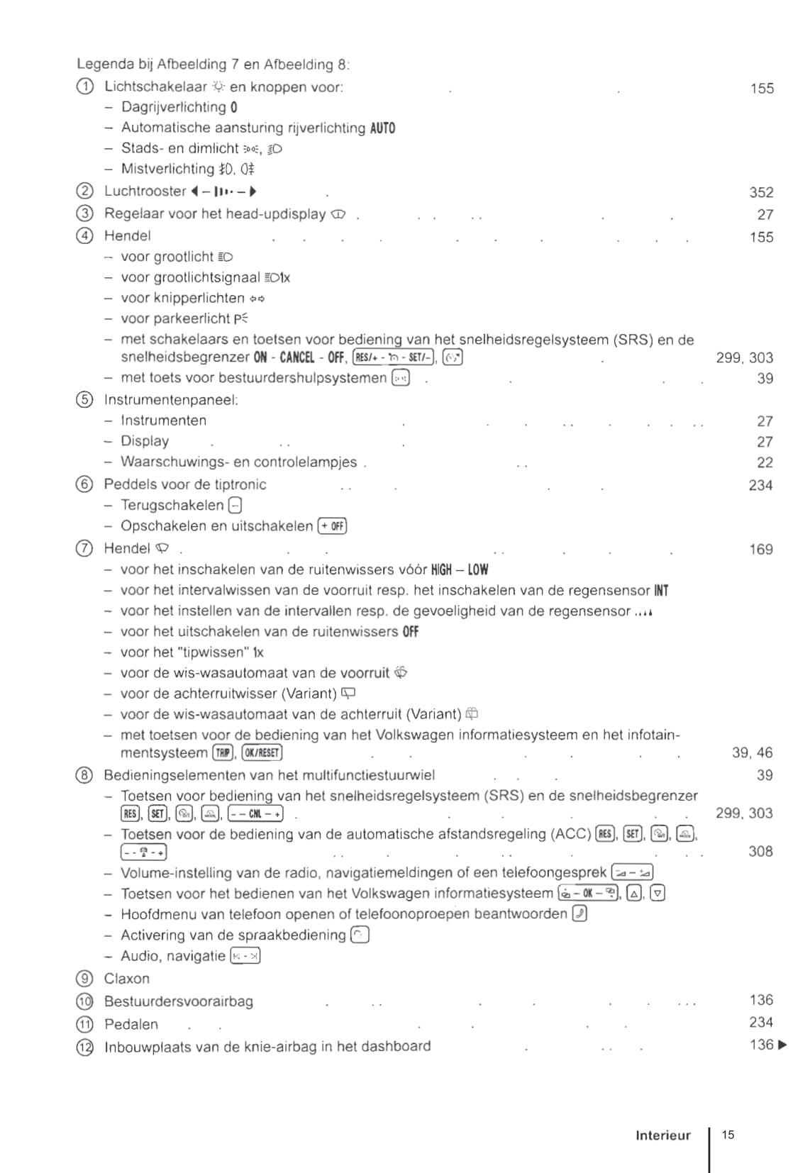 2015-2019 Volkswagen Passat GTE Owner's Manual | Dutch