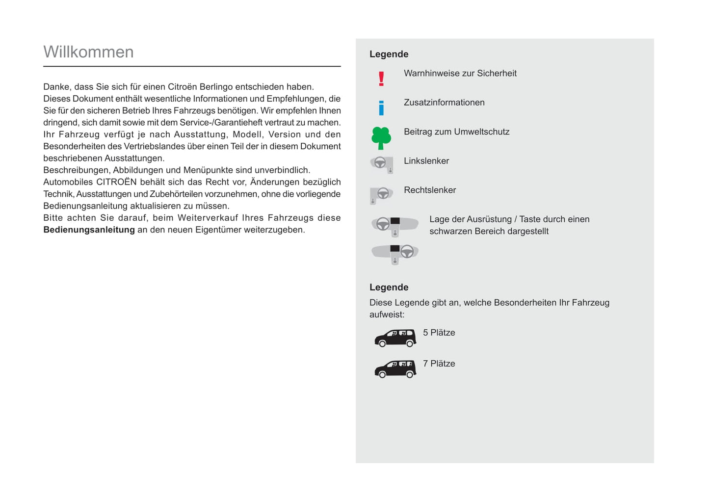 2019-2022 Citroën Berlingo Manuel du propriétaire | Allemand