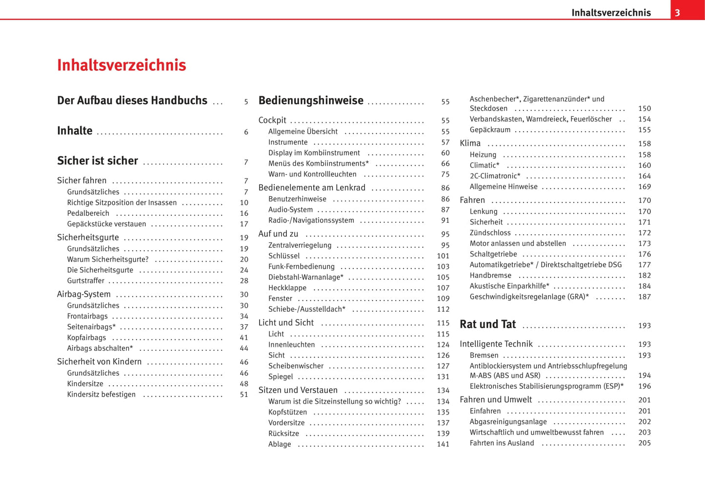 2008-2009 Seat Altea Owner's Manual | German